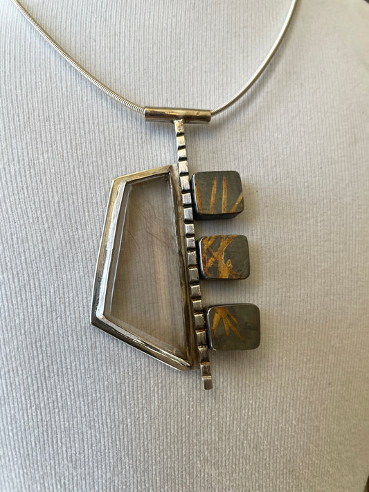 Rutilated Quartz statement necklace