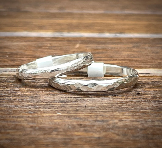 Hammer textured stacker ring