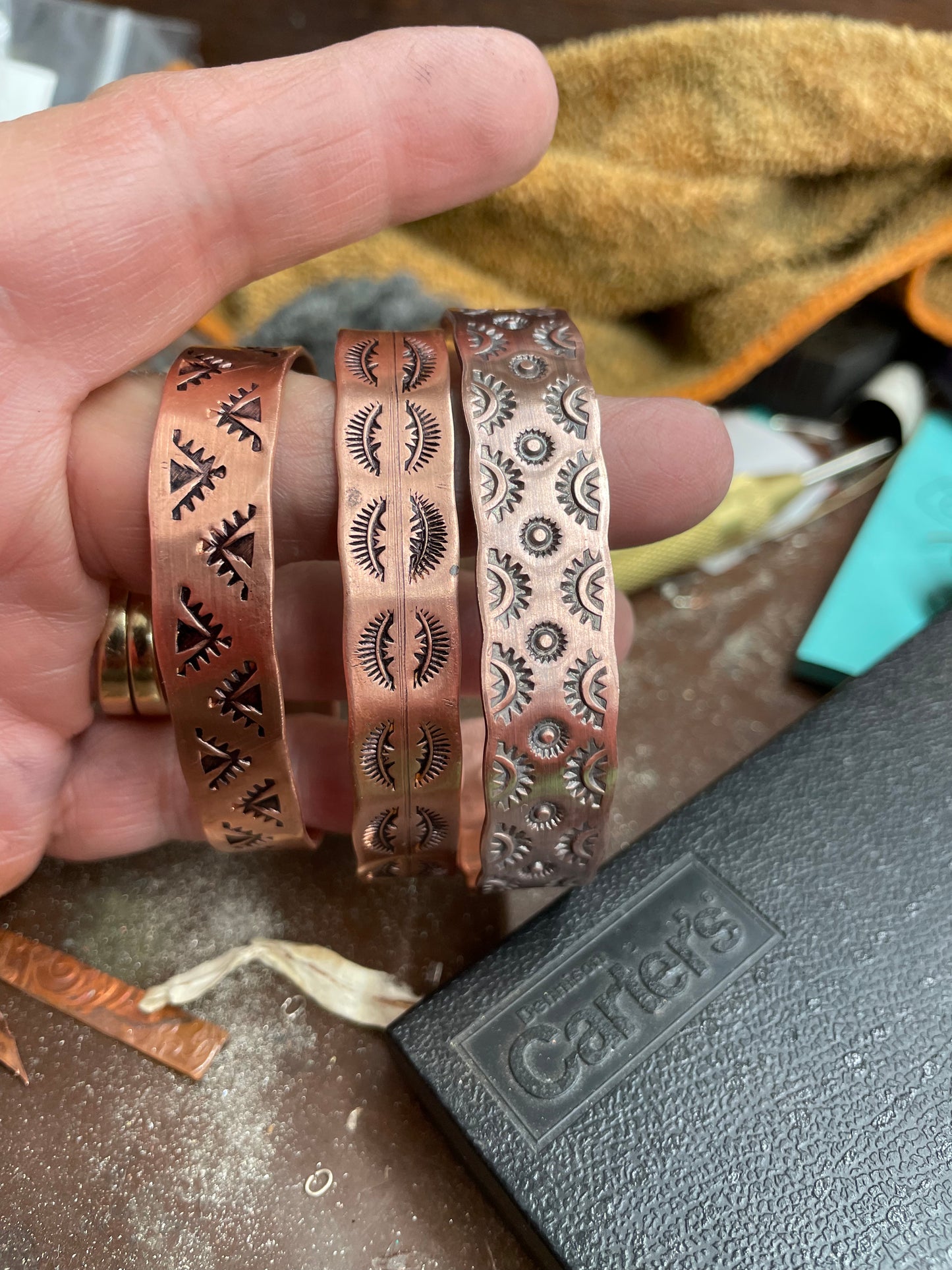 Hand stamped Copper Bracelet