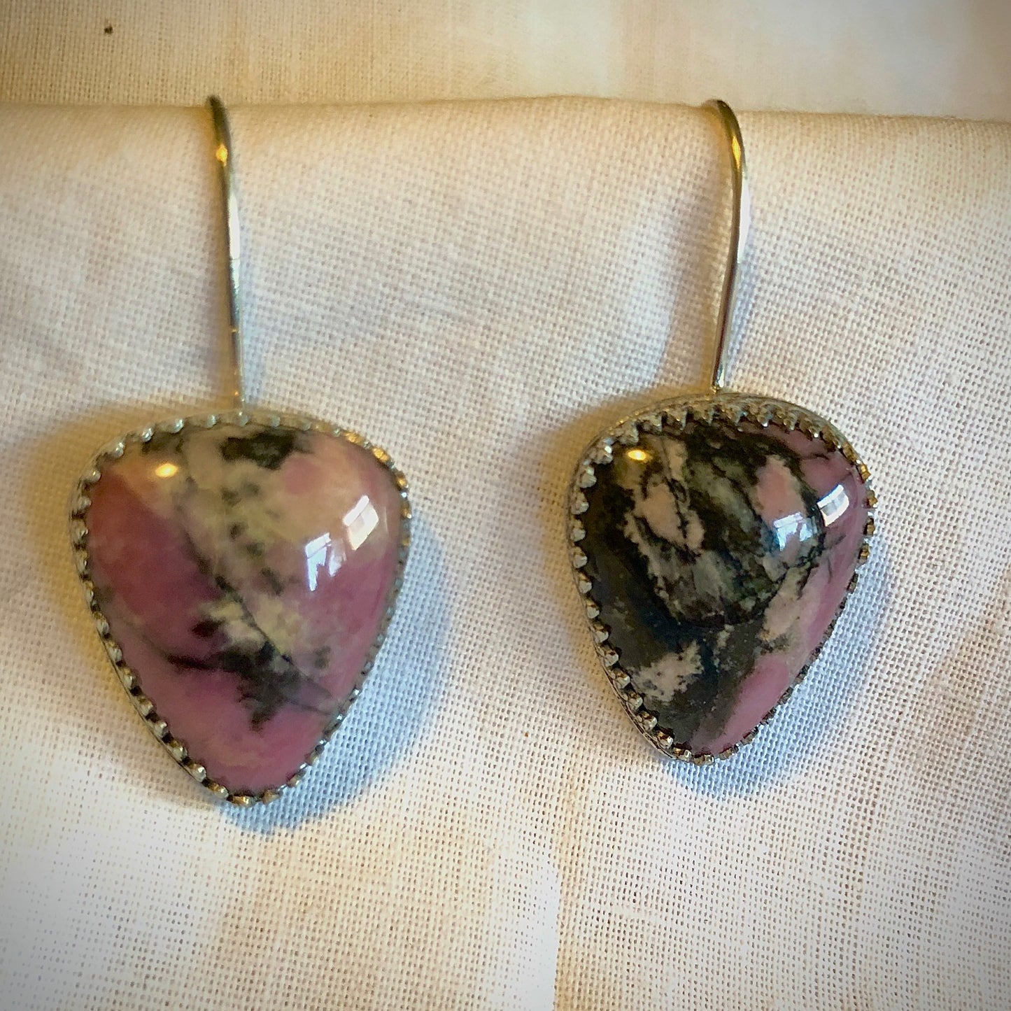 Sterling Rhodonite Earrings